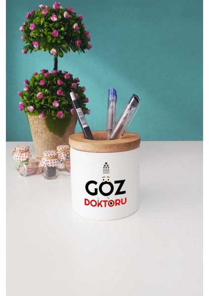 Göz Doktoru Hediye Lacivert Kupa Bardak Kalemlik Anahtarlık