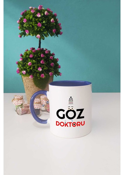 Göz Doktoru Hediye Lacivert Kupa Bardak Kalemlik Anahtarlık