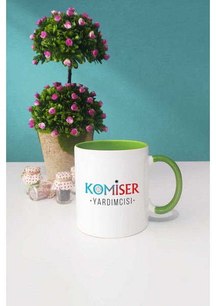 Komiser Yardımcısı Hediye Yeşil Kupa Bardak Kalemlik