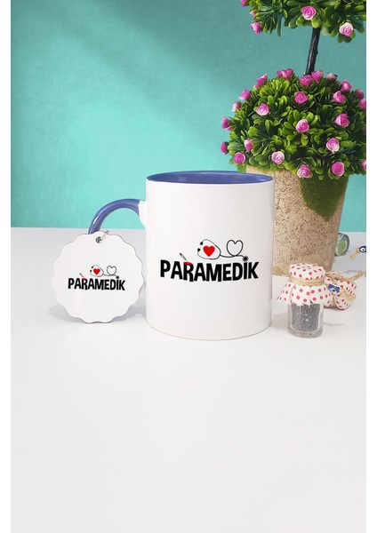 Paramedik Hediye Lacivert Kupa Bardak Anahtarlık