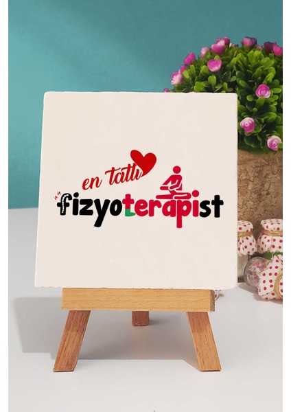 En Tatlı Fizyoterapist Yeşil Kupa Bardak Dekoratif Taş