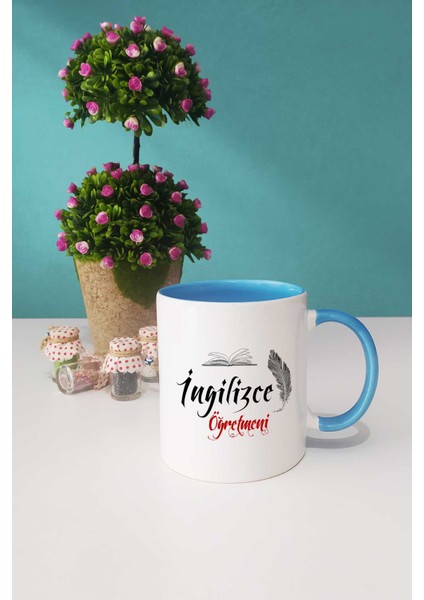 Ingilizce Öğretmeni Hediye Mavi Kupa Bardak Dekoratif Taş Anahtarlık modelleri