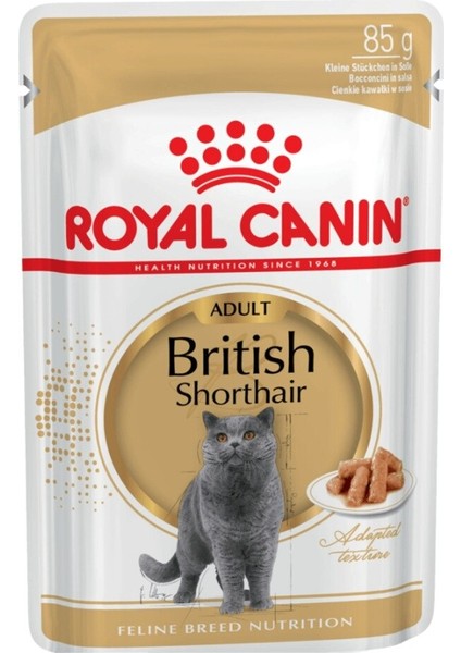 British Shorthair Adult Pouch Yetişkin Kedi Yaş Maması 24 Adet x 85 G