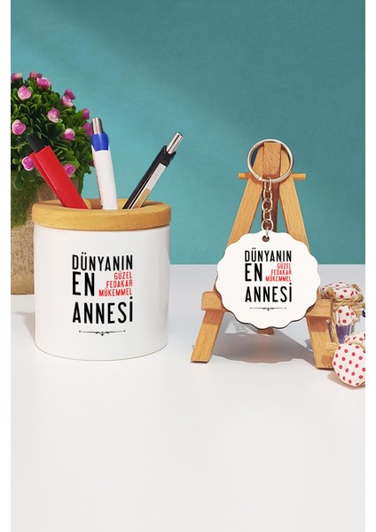 Anneler Günü Hediyesi Anne Kalemlik ve Anahtarlık