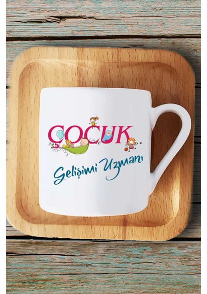 Çocuk Gelişimi Uzmanı Türk Kahvesi Fincanı Ahşap Altlıklı ve Kalemlik fırsatları