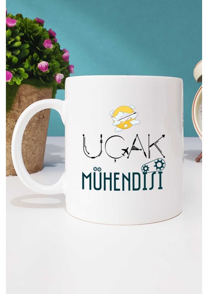 Uçak Mühendisi Hediye Kupa Bardak ve Anahtarlık