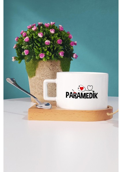 Paramedik Hediye Ahşap Altlıklı Fincan ve Anahtarlık fiyatları