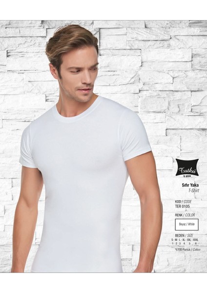 Erkek Penye 0 Yaka Yarım Kollu 6'lı Paket Atlet