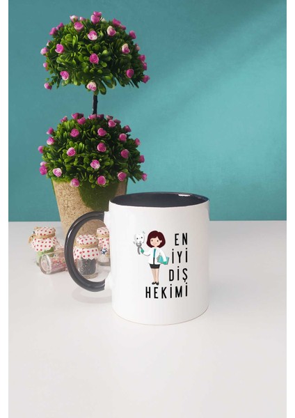 En Iyi Diş Hekimi Hediye Siyah Kupa Bardak Dekoratif Taş fiyatları