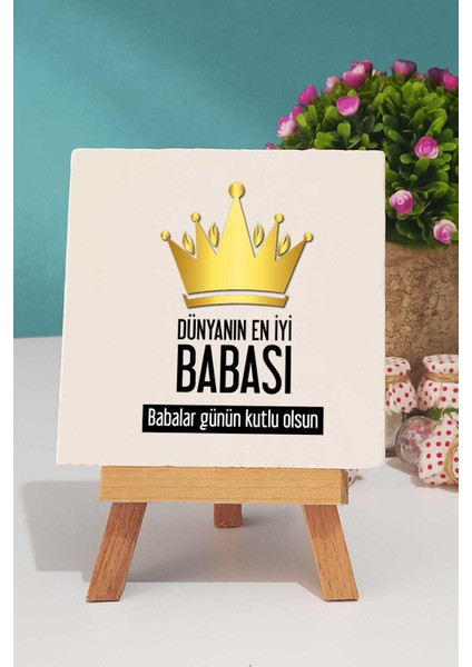 Babalar Günü Hediyesi Siyah Kupa Bardak Dekoratif Taş