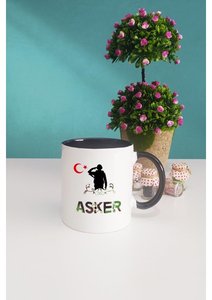 Asker Siyah Kupa Bardak Dekoratif Taş modelleri
