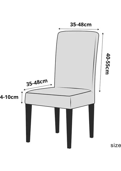 Sandalye Kılıfı, Sandalye Örtüsü Yıkanabilir Lastikli ve Esnek 1 Adet