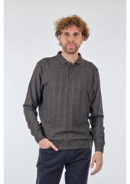 Erkek Uzun Kol Polo Yaka Kazak - Minimalist Tarz