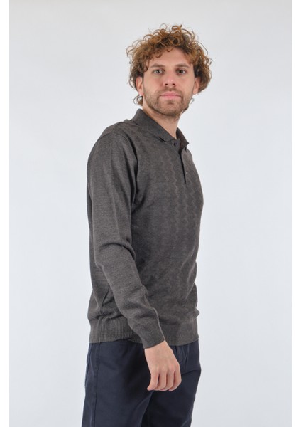 Erkek Uzun Kol Polo Yaka Kazak - Minimalist Tarz modelleri