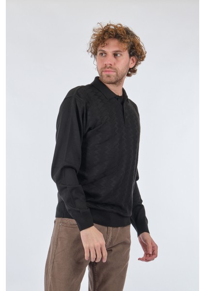 Erkek Uzun Kol Polo Yaka Kazak - Minimalist Tarz fırsatları