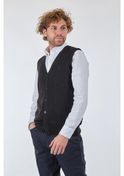 V Yaka Erkek Triko Yelek - Minimalist Günlük Stil fiyatları