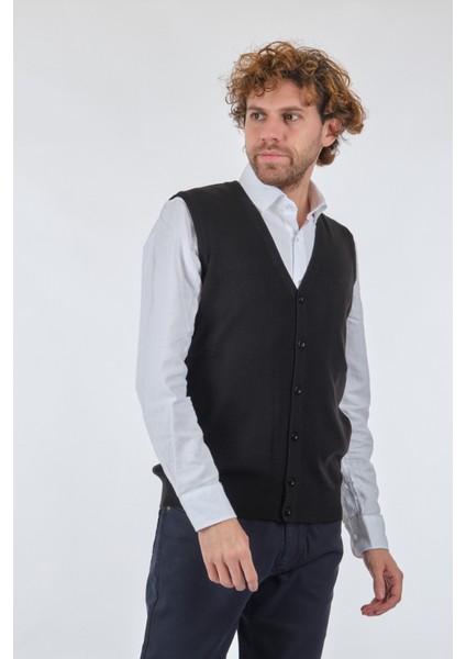 V Yaka Erkek Triko Yelek - Minimalist Günlük Stil modelleri