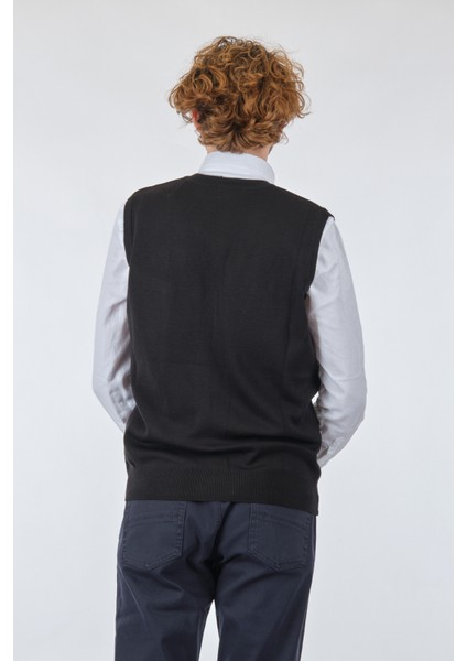 V Yaka Erkek Triko Yelek - Minimalist Günlük Stil indirimleri