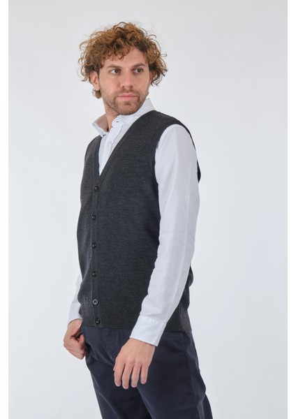 V Yaka Erkek Triko Yelek - Minimalist Günlük Stil modelleri