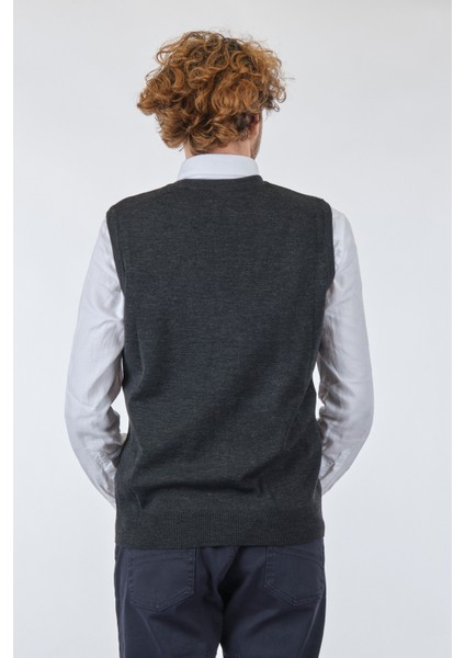 V Yaka Erkek Triko Yelek - Minimalist Günlük Stil indirimleri