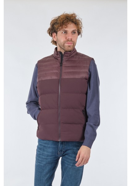Four Hand's Fermuarlı Cepli Bordo Erkek Yelek Yl-Zuber-Bordo