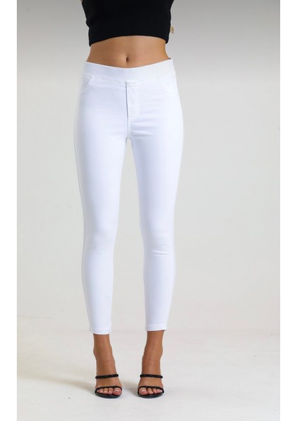 Kadın Kot Tayt Pantolon Beli Lastikli / Toparlayıcı /yüksek Bel /büyük-Küçük-Beden Konfor Kesim