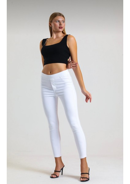 Kadın Kot Tayt Pantolon Beli Lastikli / Toparlayıcı /yüksek Bel /büyük-Küçük-Beden Konfor Kesim fırsatları