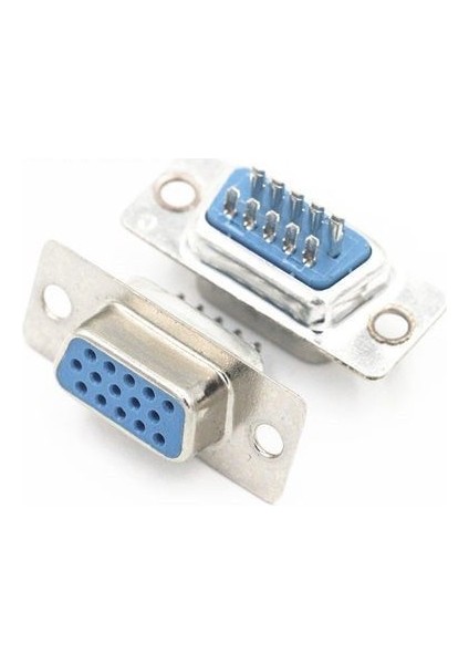 15 Pin Dişi D-Sub VGA Konnektör Fiş Lehimli