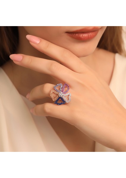 925 Ayar Gümüş Tasarım Papatya Yüzük modelleri