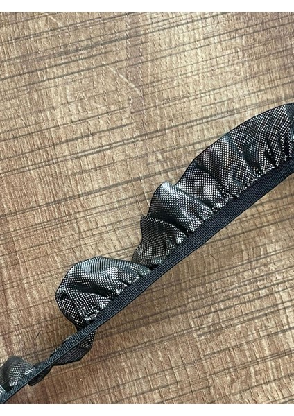 Gri Metalik Renk Lastikli Likralı Pileli Şerit Aplike fiyatları