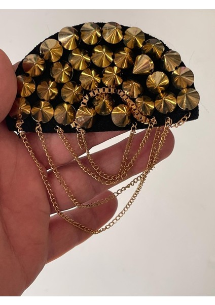 9x5 Metal Çivi Model Yaka Cep Çanta Zincirli Aplike Yama Arma