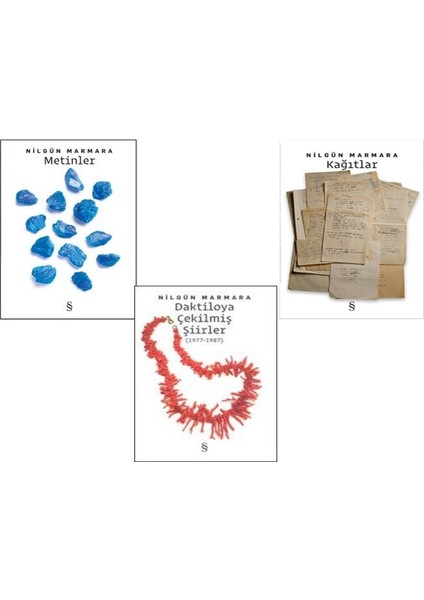 Metinler - Daktiloya Çekilmiş Şiirler - Kağıtlar - 3 Kitap - Nilgün Marmara