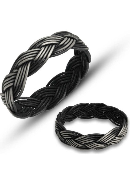 Gümüş Kazaziye Örgü Yüzük