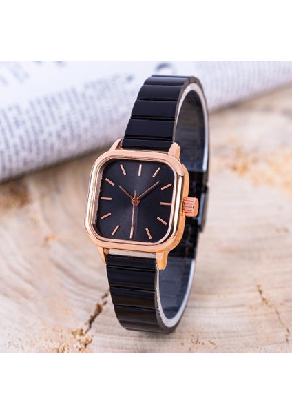 Kare Siyah Renk Çelik Kordon Minimal Series Kadın Kol Saati ST-304266 modelleri