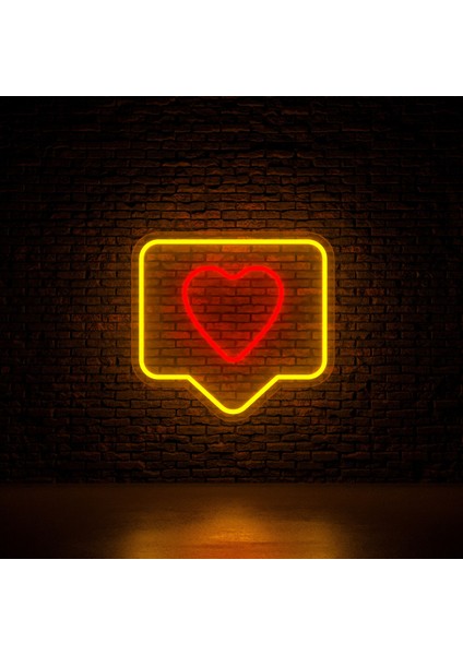 Beğeni Lıke Kalp Neon LED Tablo- Dekoratif Neon LED Beğeni Ikonu
