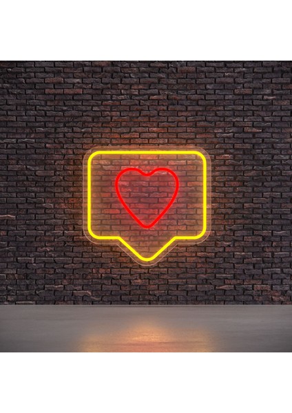 Beğeni Lıke Kalp Neon LED Tablo- Dekoratif Neon LED Beğeni Ikonu