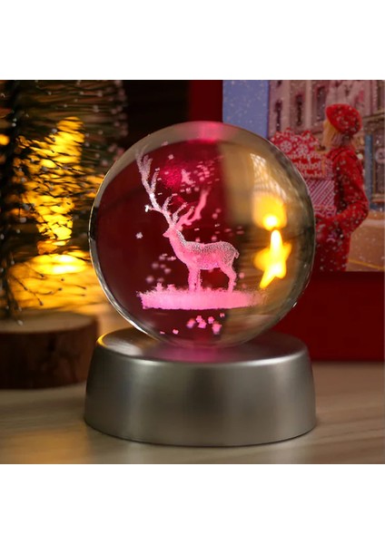 3D Samanyolu Temalı Satürn Kız Işıklı Cam Küre fırsatları