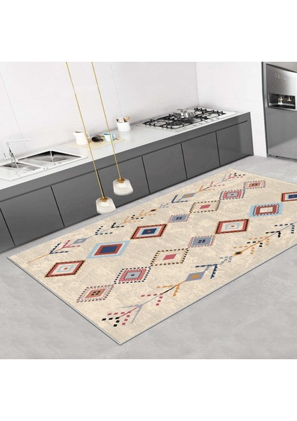 Thalia Home Dijital Baskılı Kaymaz Taban Yıkanabilir Mutfak Halısı Salon Halısı Yolluk