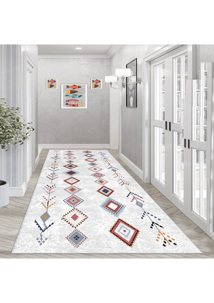 Thalia Home Dijital Baskılı Kaymaz Taban Yıkanabilir Mutfak Halısı Salon Halısı Yolluk