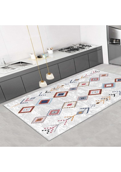 Thalia Home Dijital Baskılı Kaymaz Taban Yıkanabilir Mutfak Halısı Salon Halısı Yolluk