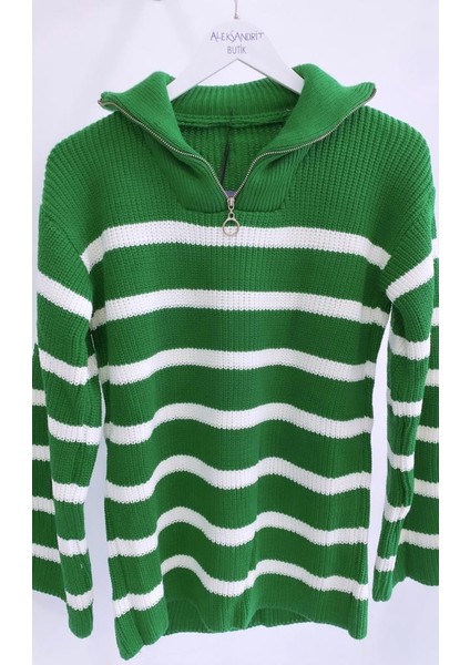 Yaka Style Çizgili Kazak modelleri