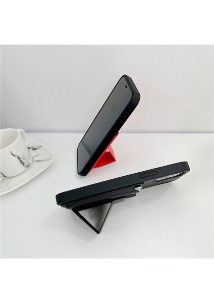 Iphone 12 Pro Max ile Uyumlu Kılıf Stand Olabilen Deri Kılıf Kartlık Özellikli Emollient Kılıf