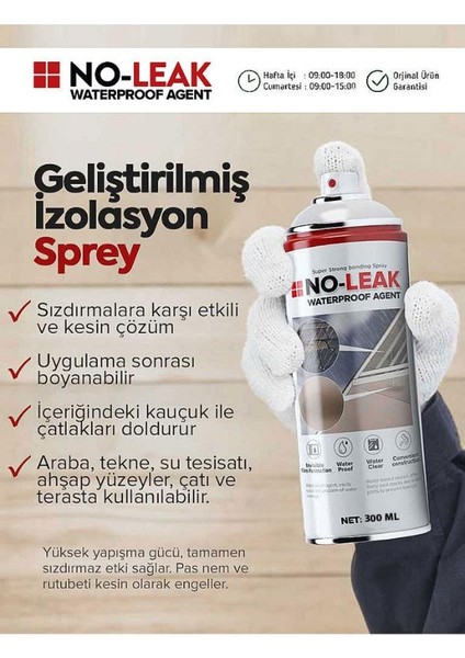 Su İzolasyon Sızıntı Onarım Spreyi Su Geçirmez Beyaz 300 ml