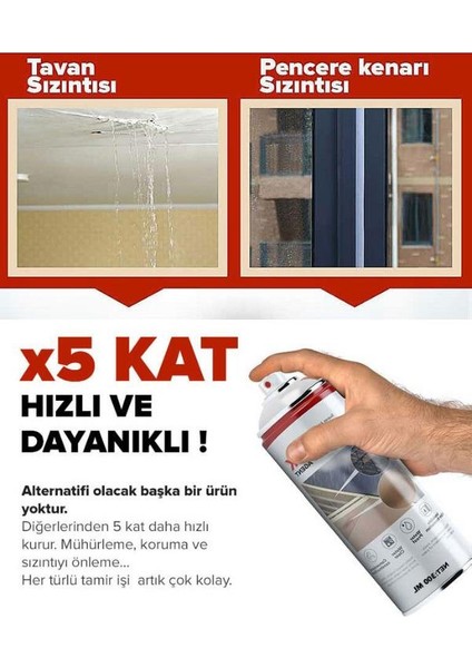 Su İzolasyon Sızıntı Onarım Spreyi Su Geçirmez Beyaz 300 ml