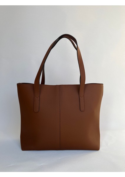 Kadın Kahverengi Evrak Okul Iş Çantası Omuz Çantası Büyük Geniş Günlük Kullanışlı Çanta Şık Çanta