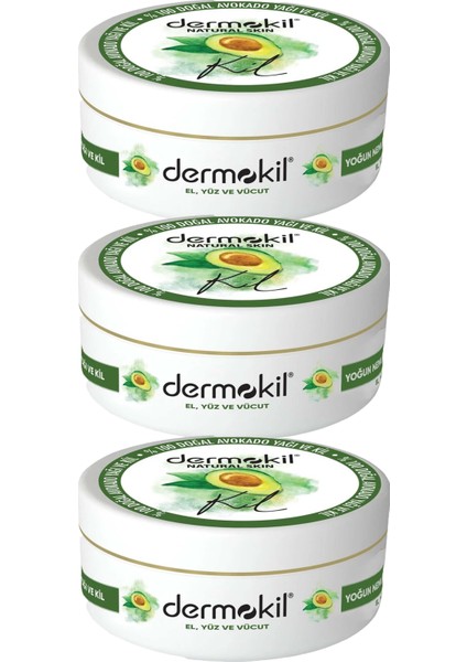 Dermokıl El ve Yuz Bakım Kremı AVOKADO-300 ml 3'lü Paket