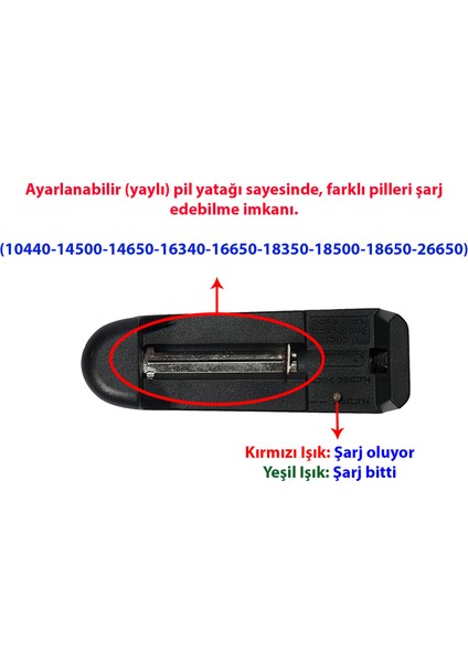 Umut Bilişim 18650 18500 16340 14500 CR123 26650 Pil Için Tekli Pil Şarj Aleti 18650 Pil Pil Şarj Cihazı 220 Volt