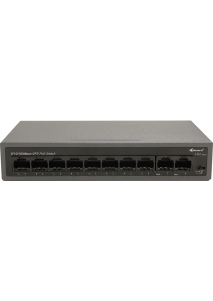 VG-SW1008P-60 8 Port 10/100 Poe + 2 Port Fe Ethernet 65W Poe Yönetilemez Switch