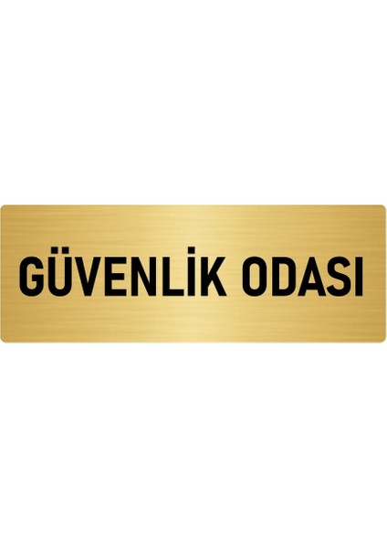 Metal Yönlendirme Levhası, Departman Kapı Isimliği Güvenlik Odası 10X20 Cm Altın Renk