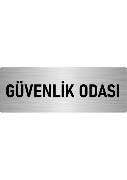 Metal Yönlendirme Levhası, Departman Kapı Isimliği Güvenlik Odası 5X20 Cm Gümüş Renk